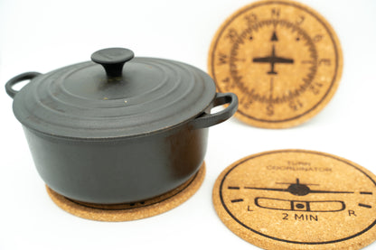 Aviation Sixpack Cork Pot Trivet